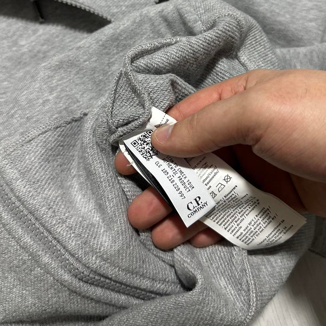 CP Company Grey Full Zip Goggle Hoodie