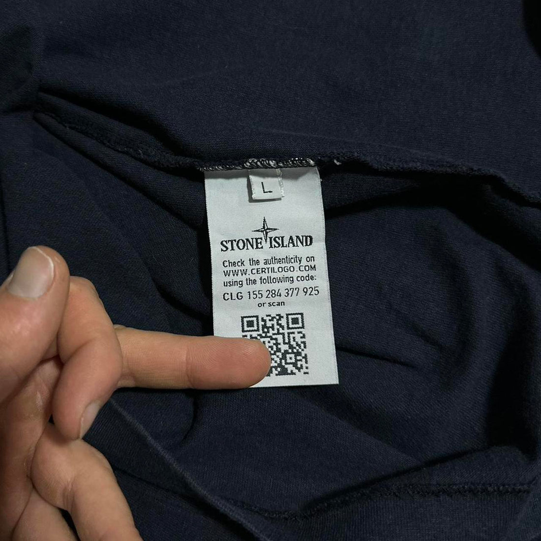Stone Island Navy Pullover Long Sleeve Top