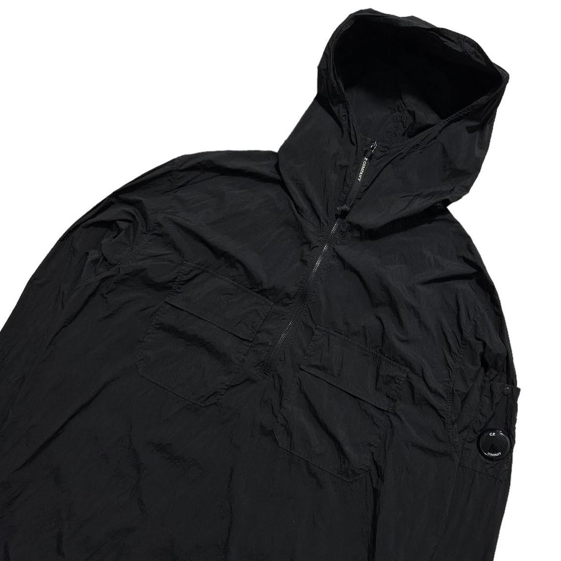 CP Company Black Nylon Half Zip Pullover