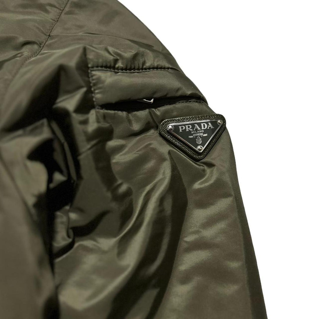 Prada Nylon Padded Down Green Jacket