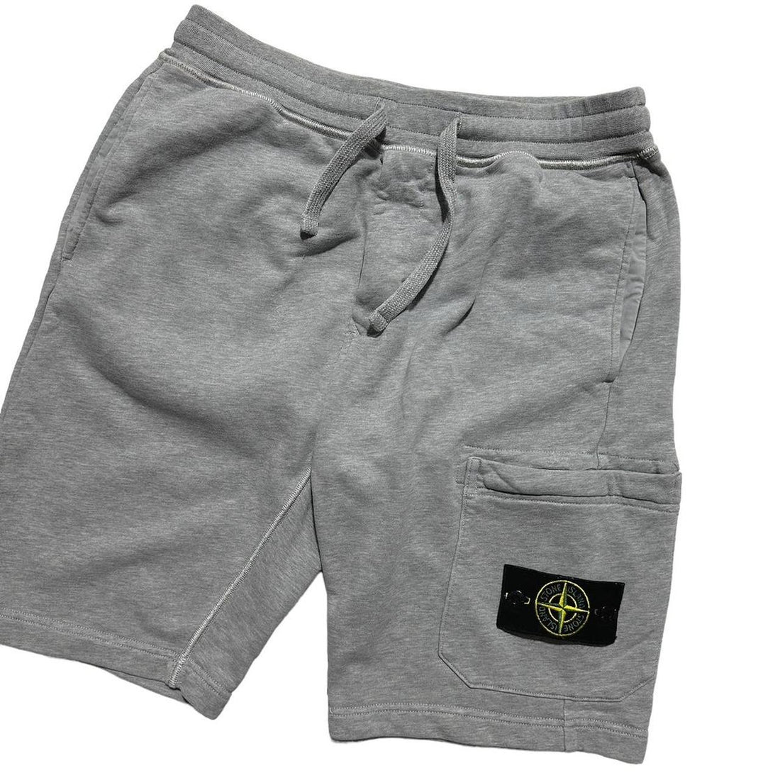Stone Island Grey Cotton Cargo Shorts